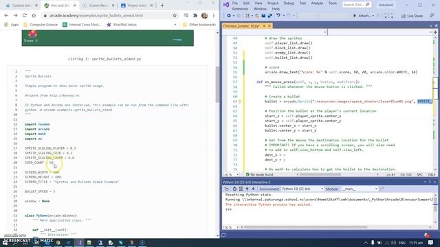 Python Arcade video 10 - bullets (copying someone's code) смотреть онлайн
