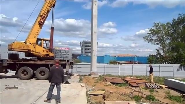 Монтаж железобетонных колонн смотреть онлайн