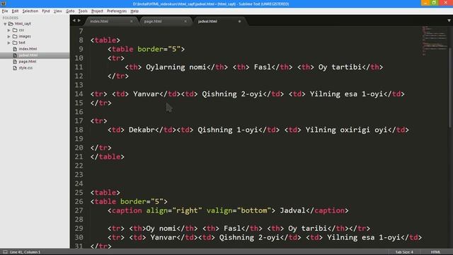 Web sahifaga jadvallar joylashtirish, html | 8-dars смотреть онлайн