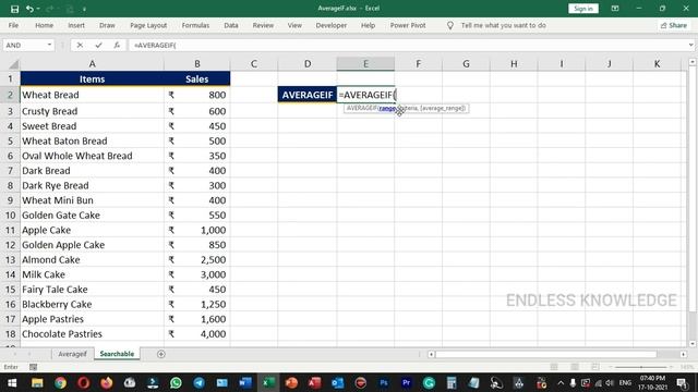 AVERAGEIF function in excel in Tamil смотреть онлайн