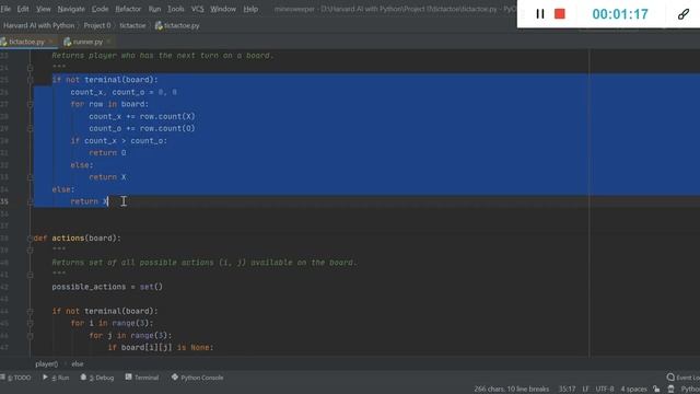 PROJECT 0b “Tictactoe” - CS50 Artificial Intelligence with Python смотреть онлайн