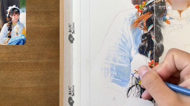 The artist's talented hand to draw a wonderful colored pencil drawing смотреть онлайн