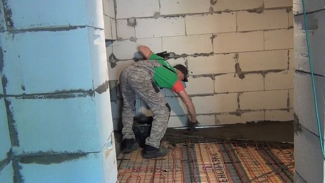 Тёплый пол в бане из газобетона смотреть онлайн
