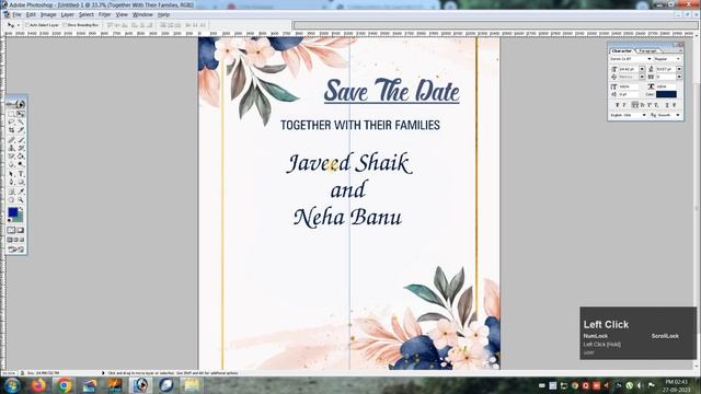 #Wedding Invitation Card A4 Size Design in Photoshop смотреть онлайн