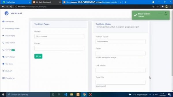 Free Source code WhatsApp gateway WA Blast Script PHP Codeigniter Node JS