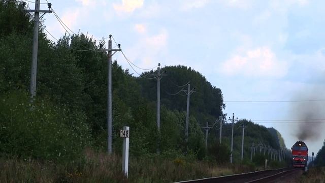 Тепловоз 2ТЭ116у-0140 Разгон,Луга-Серебрянка смотреть онлайн