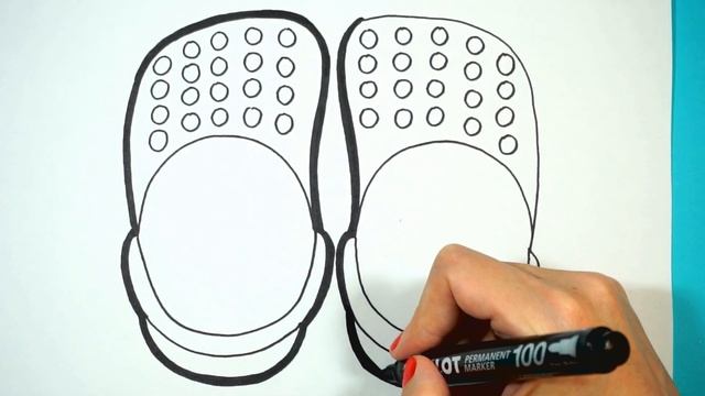 How to draw flip-flops | Drawing for kids | Как нарисовать шлепанцы | Рисунок для детей смотреть онлайн