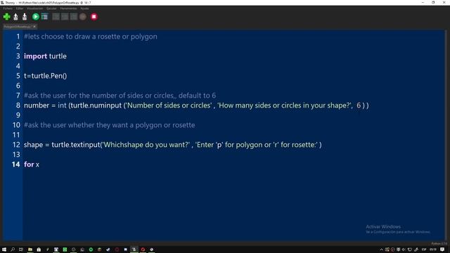 Python Turtle Tutorials 13 # Choose to draw a Polygon or Rosette смотреть онлайн