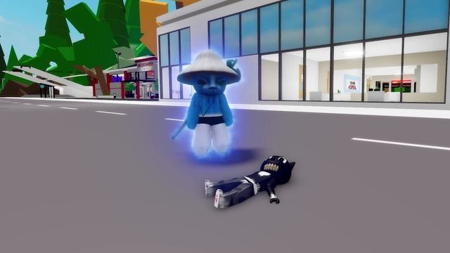 SMURF CAT ??⬛ IN ROBLOX Brookhaven ?RP  Funny Moments (Smurf Cat)