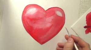 КАК НАРИСОВАТЬ СЕРДЕЧКО АКВАРЕЛЬЮ