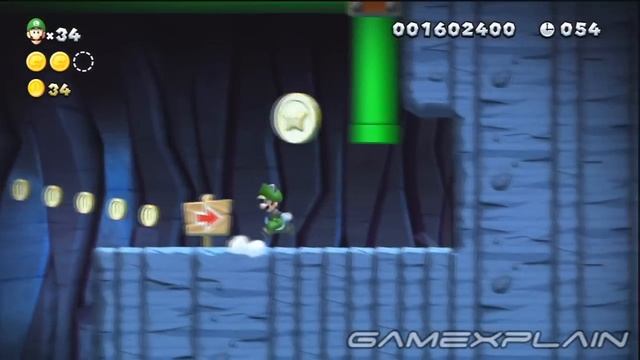New Super Luigi U - Acorn Plains-2:Crooked Cavern Star Coins & Secret Exit Guide & Walkthrough смотреть онлайн