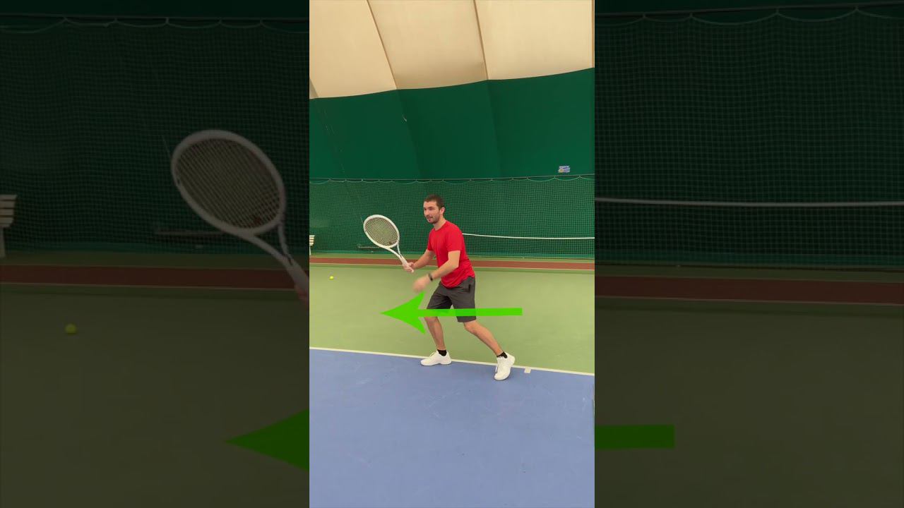 Большой теннис работа ног, открытая стойка #shorts #теннис смотреть онлайн