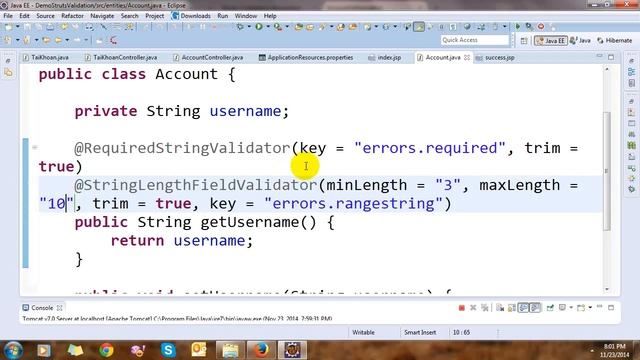 Validation in Struts 2 Framework смотреть онлайн