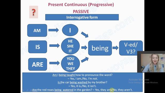 Present Continuous Tense (Passive Voice)