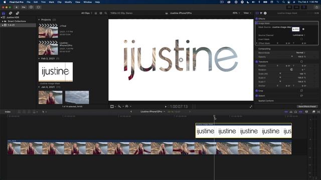 Creating a Title from an Image Mask in FCP смотреть онлайн