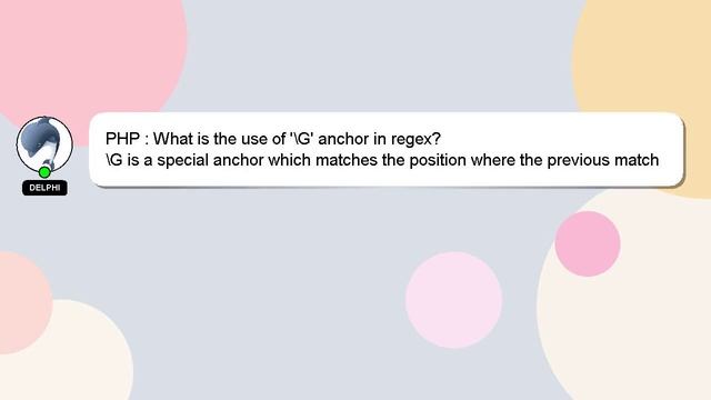 PHP : What is the use of '\G' anchor in regex? смотреть онлайн
