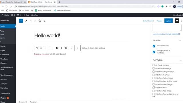 How to hide a specific blog post on search page in wordpress - Hide Post смотреть онлайн