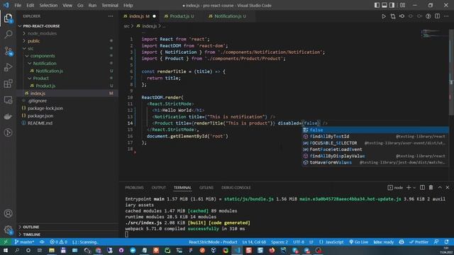 React. Using props (Использование пропсов) смотреть онлайн