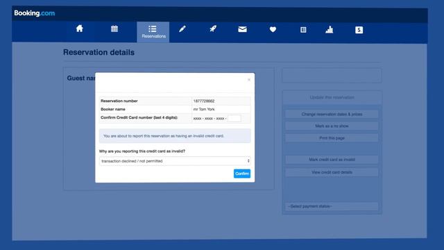How to mark a credit card as invalid in the extranet | Booking.com смотреть онлайн
