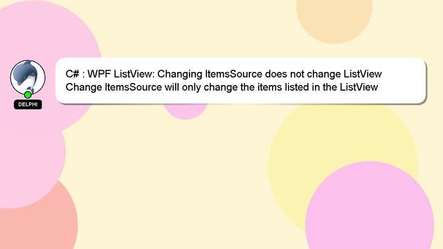 C# : WPF ListView: Changing ItemsSource does not change ListView смотреть онлайн