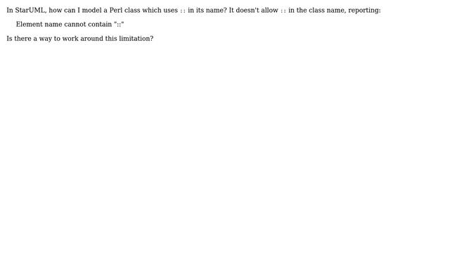 How do I model a Perl class with "::" in StarUML? смотреть онлайн