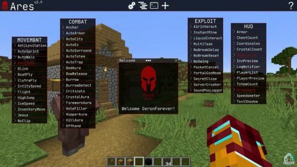 How to get Cheats for Minecraft 1.18.1 - download and install ARES cheat client 1.18.1 with FABRIC