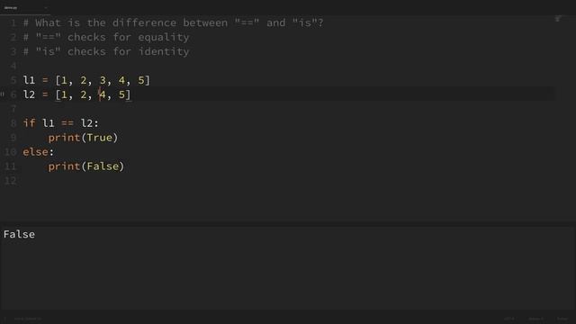 Python Quick Tip: The Difference Between "==" and "is" (Equality vs Identity) смотреть онлайн