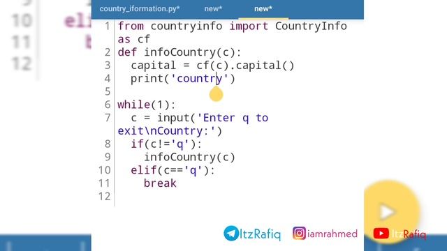 Python Program to use CountryInfo library - ItzRafiq смотреть онлайн
