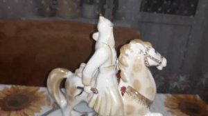 Фарфоровая статуэтка времён СССР: "Будёновец" "Красноармеец на коне" ЗХК Полонное