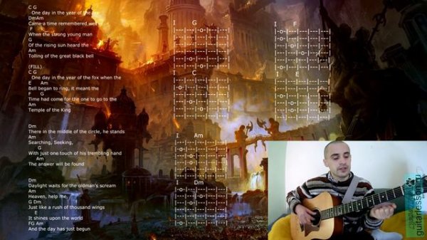 Rainbow - The temple of the king (Аккорды, урок на гитаре)