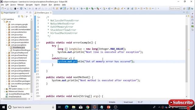 What is an Error Class in Java? - Exception handling смотреть онлайн