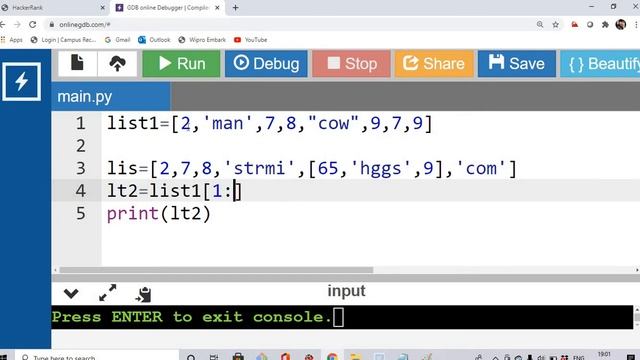 list[], slicing [: :], reverse [: :-1],हिंदी में ,append(), extend ()and all operations in python смотреть онлайн