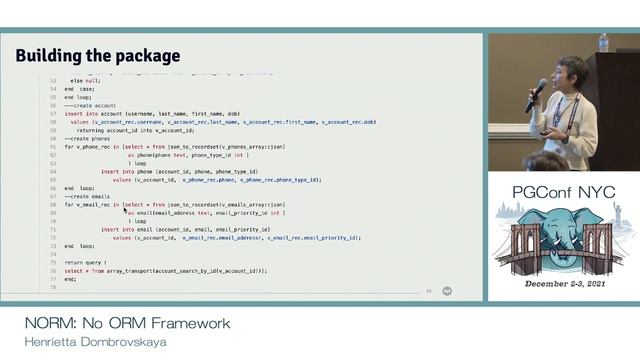 PGConf NYC 2021 - NORM: No ORM Framework by Henrietta Dombrovskaya смотреть онлайн