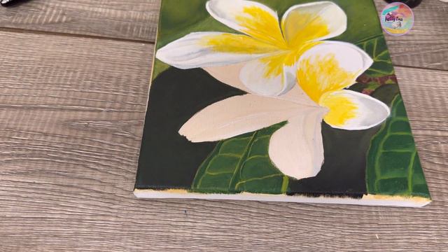How To Paint Plumeria Flower With Water Drops In Acrylics