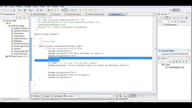 If Statement in Java смотреть онлайн
