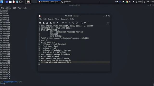 Password dictionary attack. Using CUPP ( common users password profilers) , Mentalist, Hatch-python смотреть онлайн