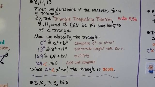 Geometry 5.7d, Pythagorean Inequalities Theorem смотреть онлайн