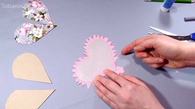 Подарочная Коробочка в виде сердечка из картона и бумаги. смотреть онлайн