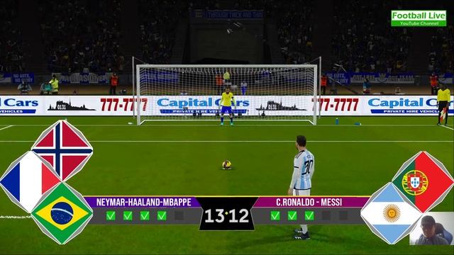 Messi & C.Ronaldo VS Neymar & Haaland & Mbappe | Penalty Shootout | EFootball PES Gameplay