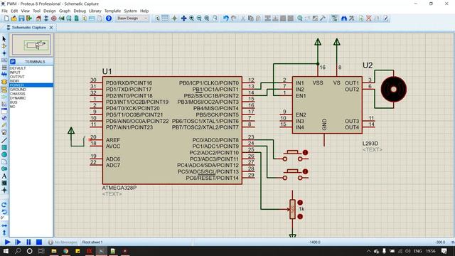 Control DC Motor Speed and Direction using ATMega 328p (Proteus Simulation with CV-AVR) смотреть онлайн