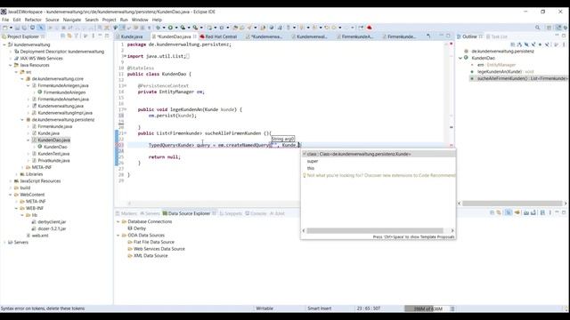 8. Java EE Grundlagen-Tutorial - Programmierung der Enterprise Java Beans (Geschäftslogikschicht) смотреть онлайн