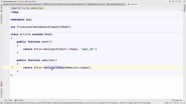 Laravel 5.4 Advanced #8 Many to Many Relationship смотреть онлайн