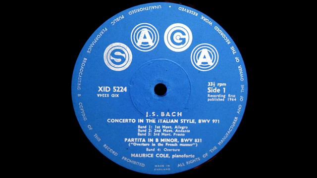 JS Bach / Maurice Cole, 1940s: Italian Concerto BWV 971 смотреть онлайн
