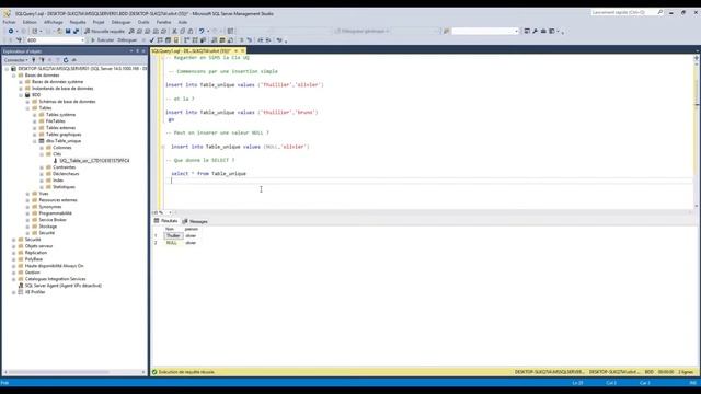 Mettez en place la contrainte UNIQUE sur une table. | SQL Server (exemple simple) смотреть онлайн