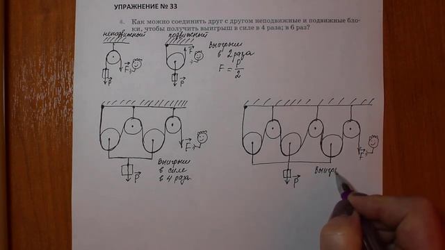 Физика 7 кл (2013 г) Пер § 62 Упр 33 № 4. Как можно соединить друг с другом неподвижные и подвижные смотреть онлайн