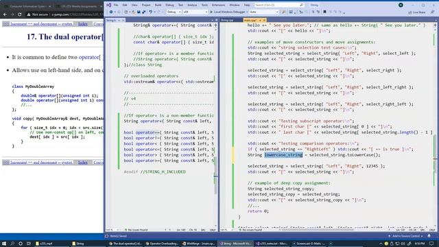 13.12 Java-like String in C++: testing comparison operators смотреть онлайн