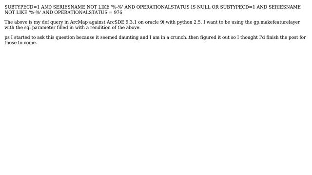 GIS: Definition Query to Python script on Oracle 9i and ArcGIS 9.3.1 (3 Solutions!!) смотреть онлайн