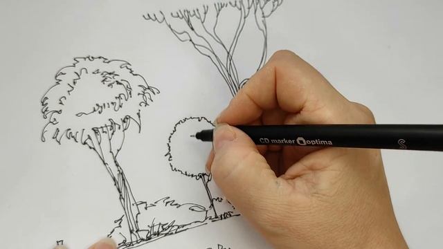 СКЕТЧИНГ МАРКЕРАМИ. ДЕРЕВЬЯ В АНТУРАЖЕ. ЧАСТЬ 1. ГРАФИКА. НАЧАЛО смотреть онлайн