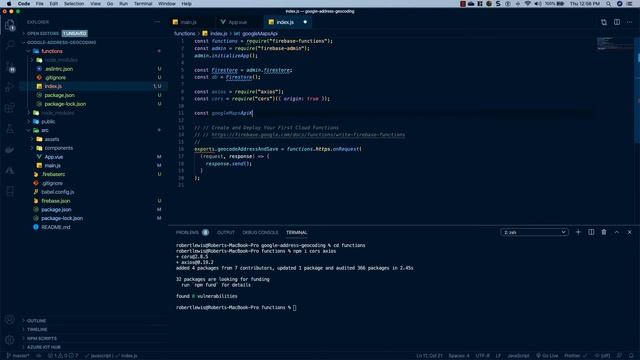 Address Geocoding with Google Maps API, Firebase, and VueJs смотреть онлайн