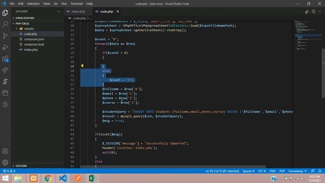 PHP Excel - php import excel data into database & export data from database in excel sheet in php смотреть онлайн